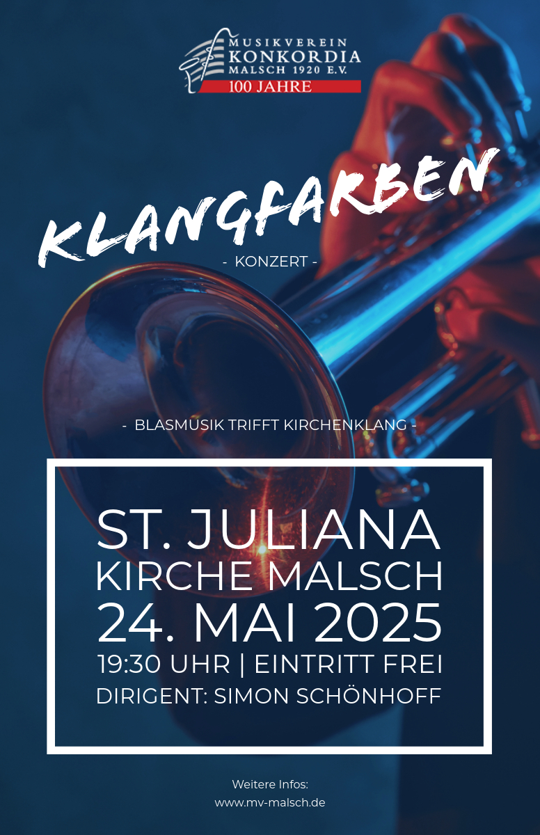 Klangfarben Konzert 24. Mai 2025, 19:30 Uhr, Pfarrkirche St. Juliana Malsch